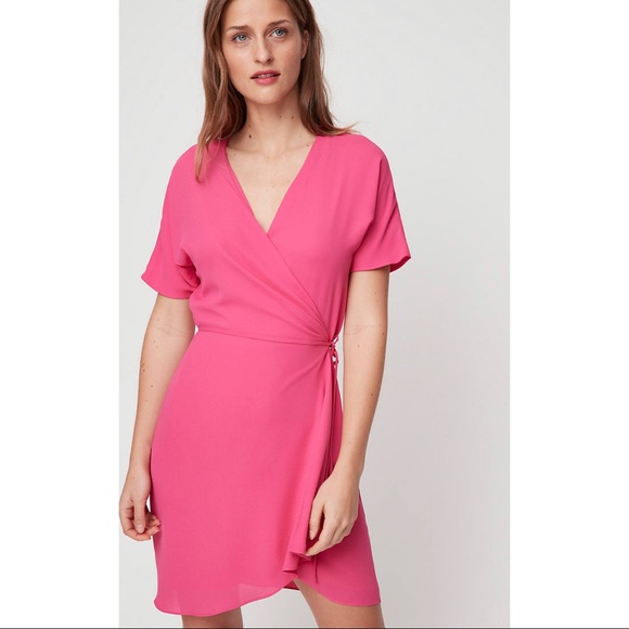Aritzia Dresses & Skirts - ARITZIA BABATON wallace dress mini wrap pink